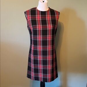 Ann Taylor Black and Red Plaid Mini Dress